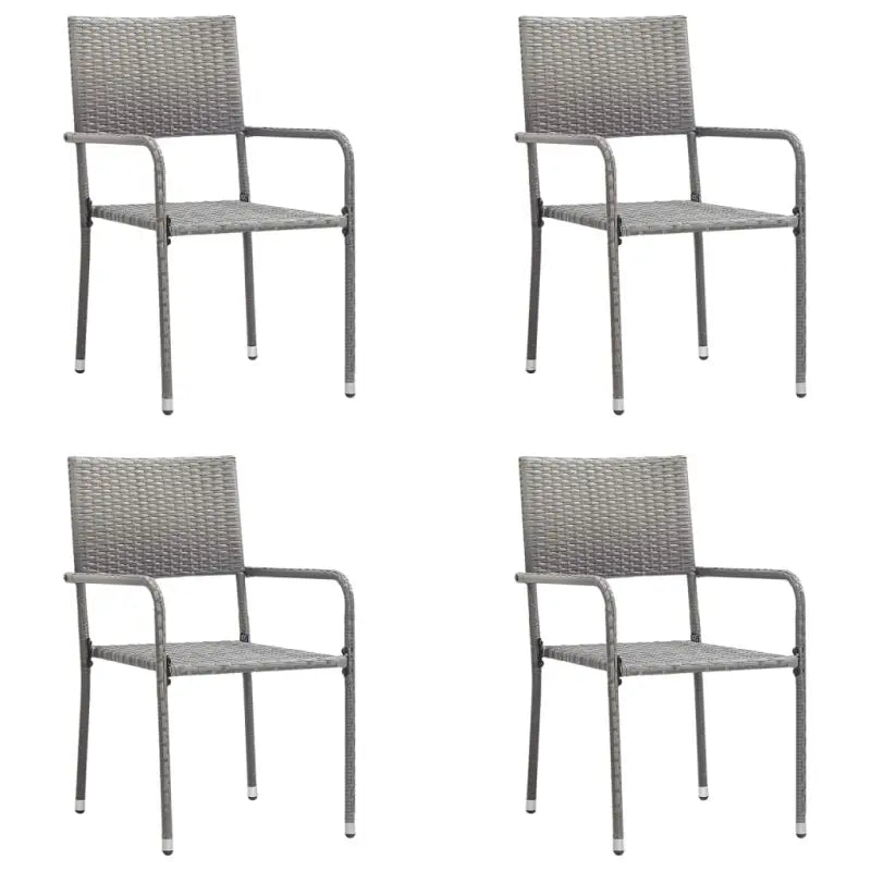 E gallery tuinset met poly rattan en gehard glas voor elegant buitenleven - 160 cm tafellengte - Tuinsets