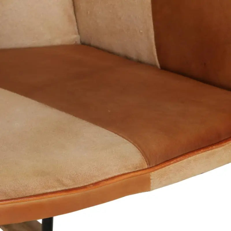 Echt leren schommelstoel met voetenbank voor ontspanning in huis - Schommelstoelen