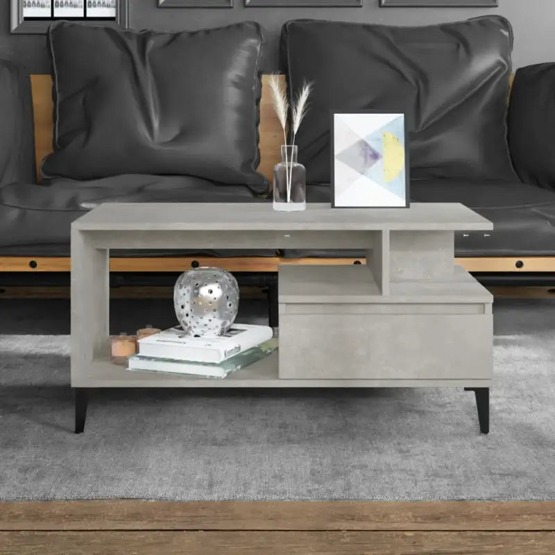Echte salontafel met bewerkt hout voor een tijdloos interieur - Betongrijs / 1 - Salontafels