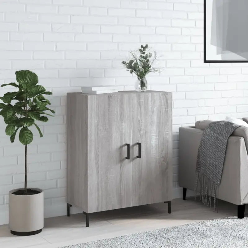 Eenvoudig dressoir van bewerkt hout in hoogglans wit - Grijs sonoma / 1 - Dressoirs & buffetkasten