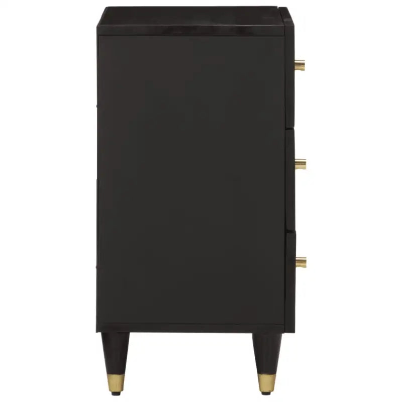 Eenvoudig nachtkastje met massief mangohout voor een elegante inrichting - Zwart / 1 - Nachtkastjes