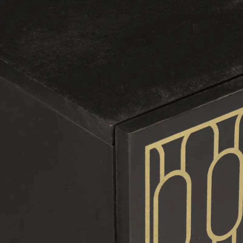 Eenvoudig nachtkastje met massief mangohout voor een elegante inrichting - Zwart / 1 - Nachtkastjes