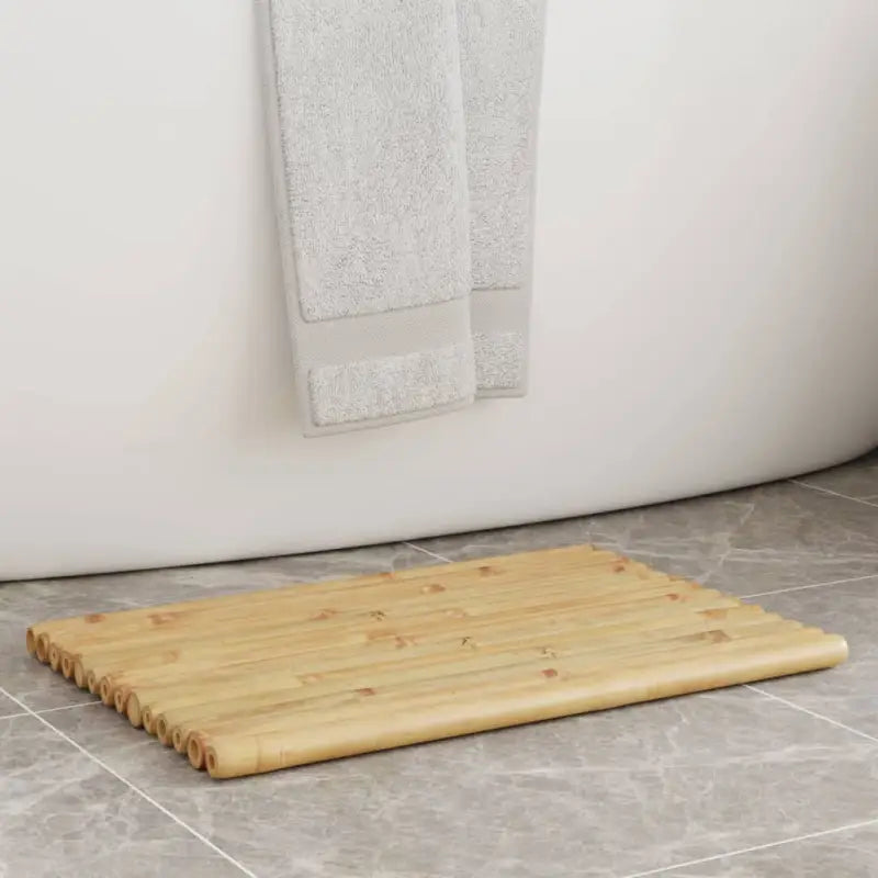 Eenvoudig schoon te maken bamboe badmatten voor een natuurlijke badkamer sfeer - 50 x 35 cm / 1 - Badmatten