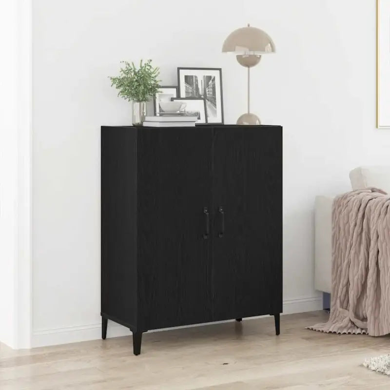 Eenvoudig schoon te maken dressoir met trendy ontwerp en bewerkt hout - Zwart eiken / 1 - Dressoirs & buffetkasten