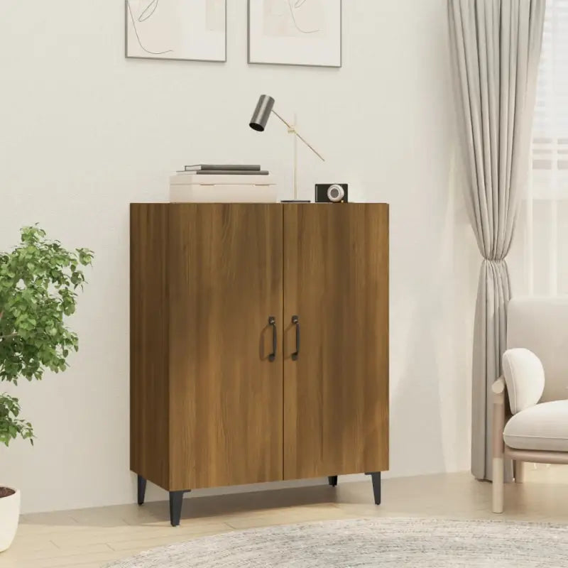Eenvoudig schoon te maken dressoir met trendy ontwerp en bewerkt hout - bruin eikenkleur / 1 - Dressoirs & buffetkasten