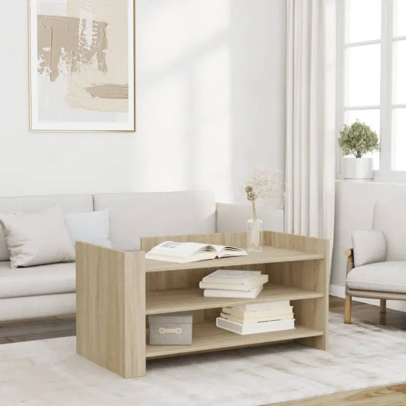 Eenvoudig schoon te maken salontafel van bewerkt hout met elegante uitstraling - Sonoma eiken / 1 / 100 cm - Salontafels