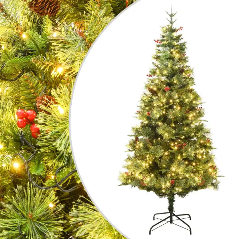 Eenvoudige montage kerstboom met LED en rode bessen voor feestelijk sfeer - Kerstbomen