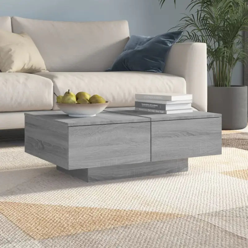 Eenvoudige salontafel van bewerkt hout met elegante afwerking - Grijs sonoma / 90 x 60 x 31 cm / 1 - Salontafels