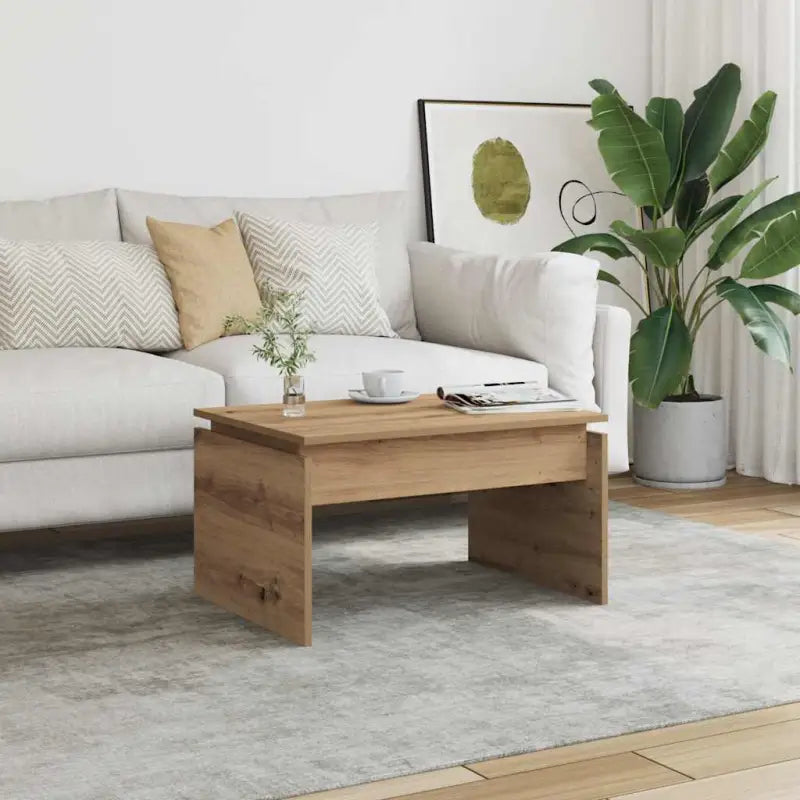 Eenvoudige salontafel van bewerkt hout met modern design - artisanaal eikenkleurig / 1 - Salontafels