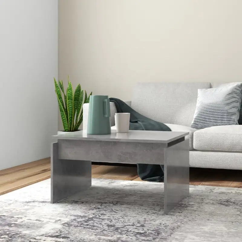 Eenvoudige salontafel van bewerkt hout met modern design - Betongrijs / 1 - Salontafels