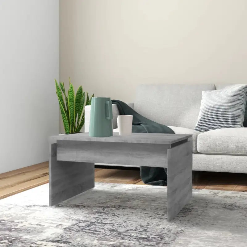 Eenvoudige salontafel van bewerkt hout met modern design - Grijs sonoma / 1 - Salontafels