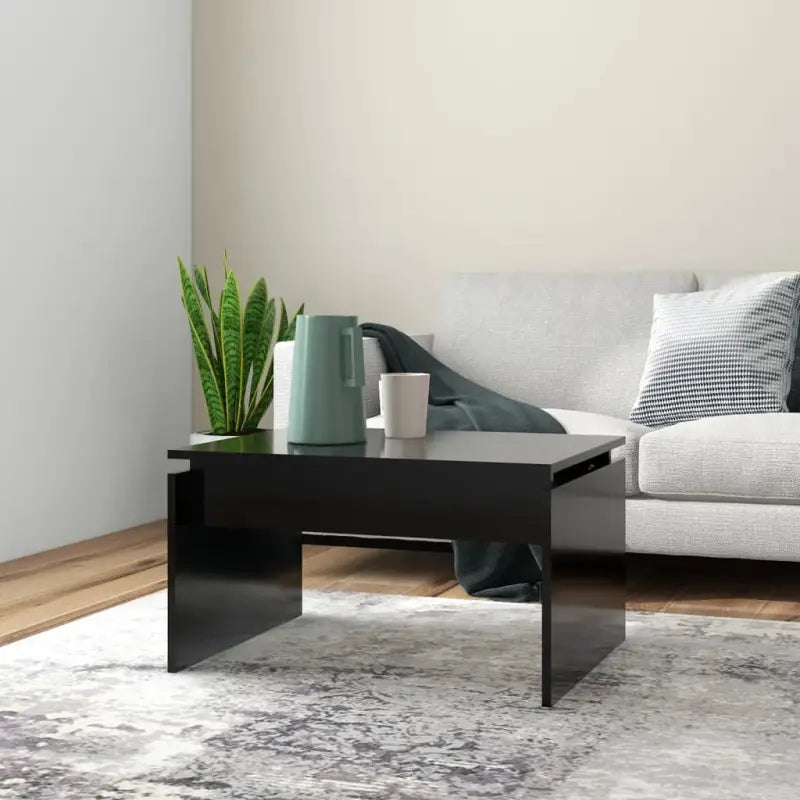 Eenvoudige salontafel van bewerkt hout met modern design - Zwart / 1 - Salontafels