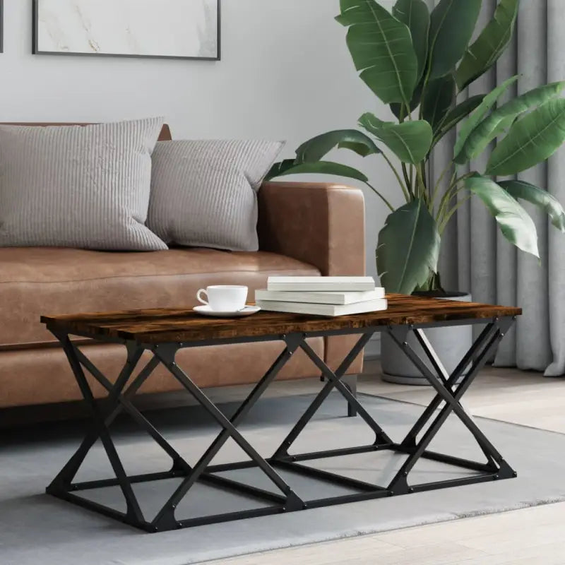 Eerlijke Salontafel met Behandeld Hout voor een elegante woonkamer - Salontafels