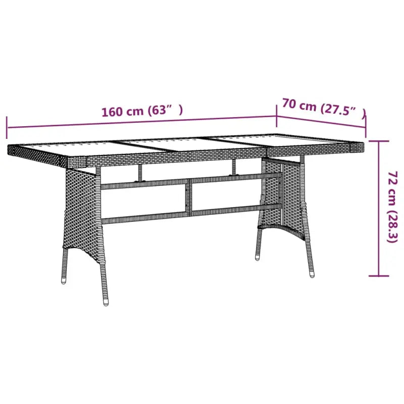 Eet- en lounge tuinset met massief acaciahout en waterdicht PE-rattan - Zwart en crème - Tuinsets