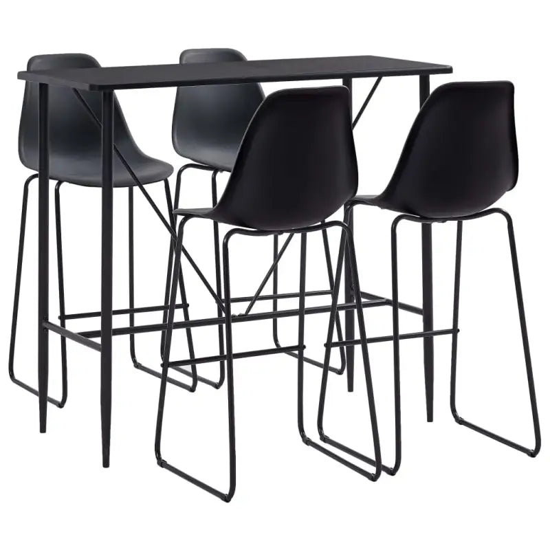 Eetkamerset met levering bevat modern zwart materiaal voor eigentijds interieur - Zwart - Eetkamersets