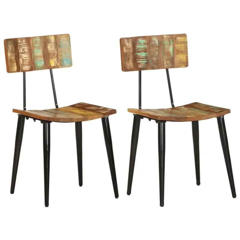 Eetkamerstoelen in antieke stijl van massief mangohout - 2 / massief gerecycled hout - Eetkamerstoelen