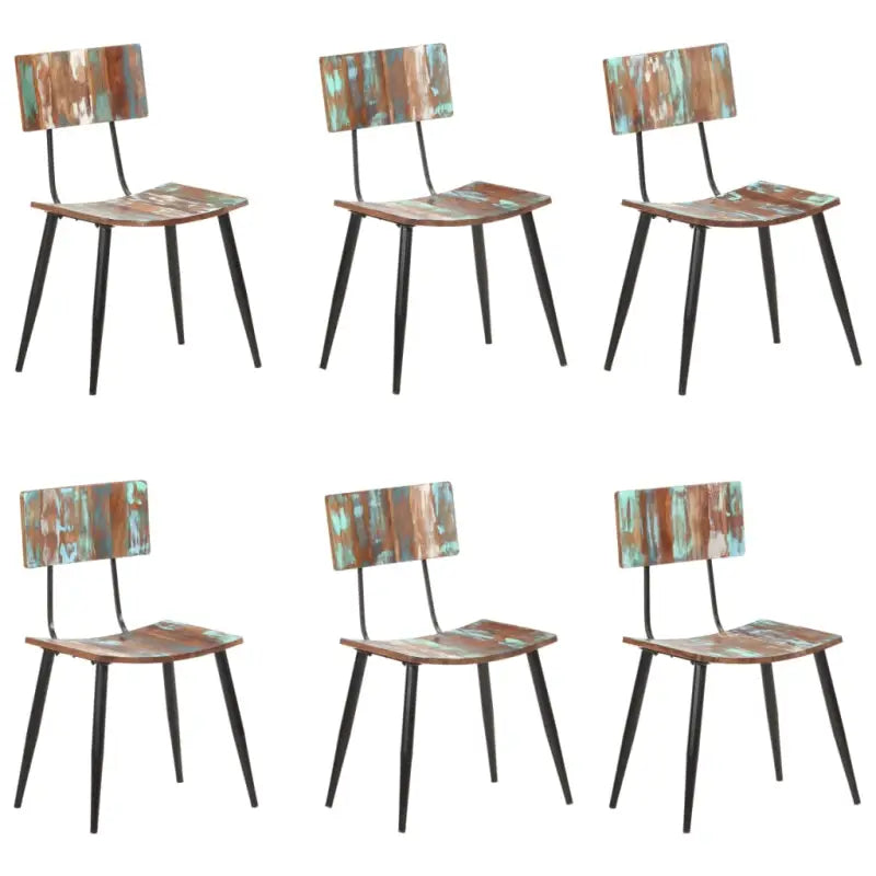 Eetkamerstoelen in antieke stijl van massief mangohout - 6 / massief gerecycled hout - Eetkamerstoelen