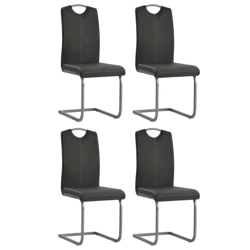 Eetkamerstoelen levering bevat strak gestroomlijnd ontwerp en luxe uitstraling - Grijs / 4 - Eetkamerstoelen
