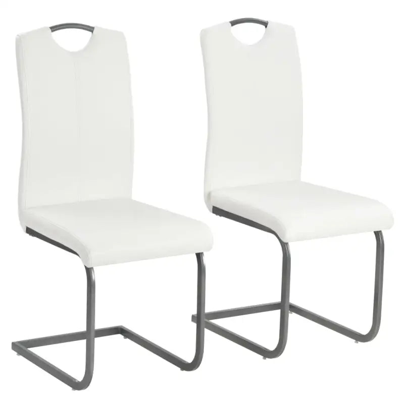 Eetkamerstoelen levering bevat strak gestroomlijnd ontwerp en luxe uitstraling - Wit / 2 - Eetkamerstoelen