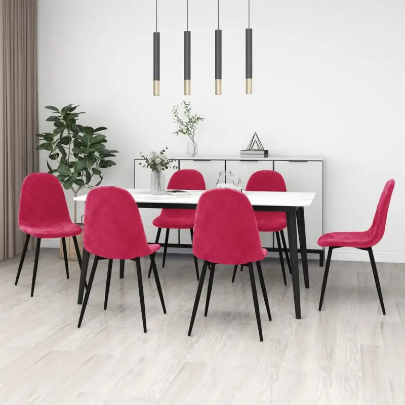 Eetkamerstoelen met een minimalistische en elegante uitstraling - Wijnrood / 6 - Eetkamerstoelen