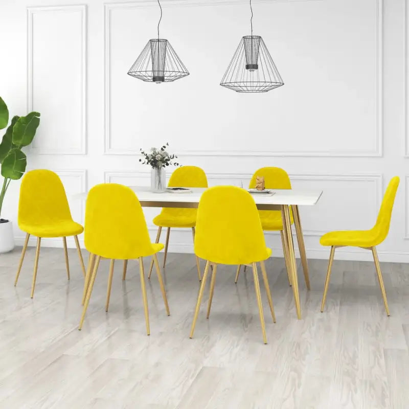 Eetkamerstoelen met een minimalistische en elegante uitstraling - Mosterdgeel / 6 - Eetkamerstoelen