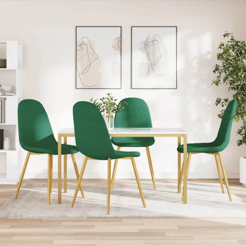 Eetkamerstoelen met een minimalistische en elegante uitstraling - Donkergroen / 4 - Eetkamerstoelen