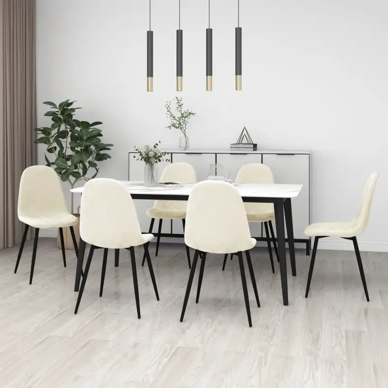 Eetkamerstoelen met een minimalistische en elegante uitstraling - Crème / 6 - Eetkamerstoelen