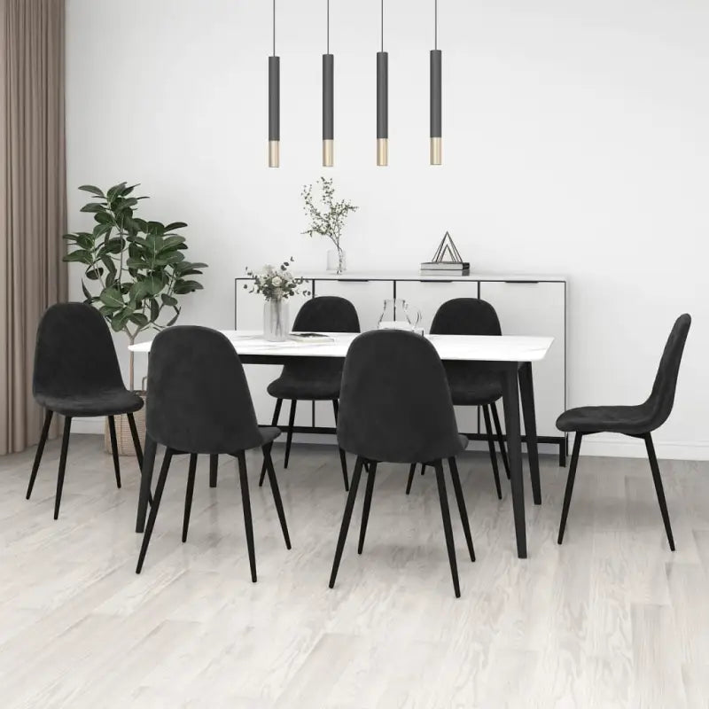 Eetkamerstoelen met een minimalistische en elegante uitstraling - Zwart / 6 - Eetkamerstoelen