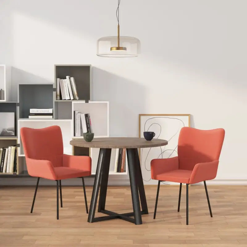 Eetkamerstoelen met elegant fluweel voor een stijlvolle uitstraling - Roze / 2 - Eetkamerstoelen