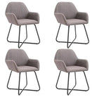 Eetkamerstoelen met gepoedercoat stalen poten en comfortabele stof - Taupe / 4 - Eetkamerstoelen