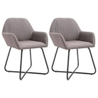 Eetkamerstoelen met gepoedercoat stalen poten en comfortabele stof - Taupe / 2 - Eetkamerstoelen