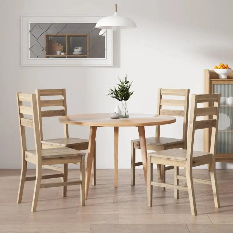 Eetkamerstoelen van massief acaciahout met levering bevat - Eetkamerstoelen