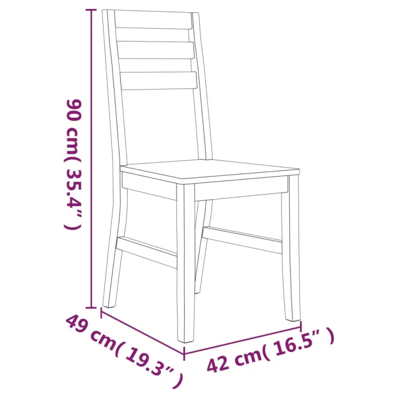 Eetkamerstoelen van massief acaciahout met levering bevat - Eetkamerstoelen