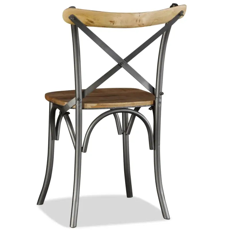 Eetkamerstoelen van massief mangohout in industriële stijl - Eetkamerstoelen