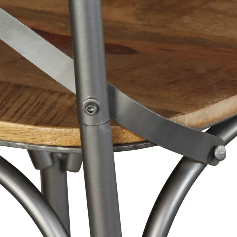 Eetkamerstoelen van massief mangohout in industriële stijl - Eetkamerstoelen