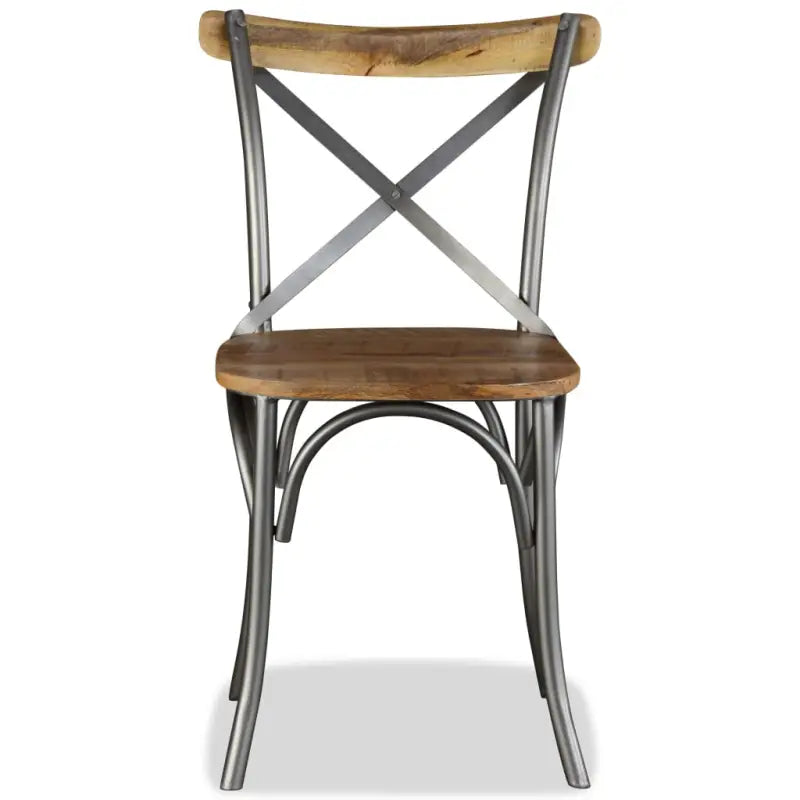 Eetkamerstoelen van massief mangohout in industriële stijl - Eetkamerstoelen