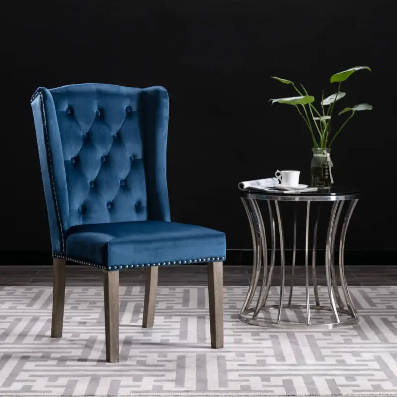 Eetkamerstoelen van massief rubberwood met zacht fluwelen bekleding - Eetkamerstoelen