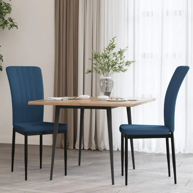 Eetkamerstoelen van zacht fluweel met elegant ontwerp - Blauw / 2 - Eetkamerstoelen