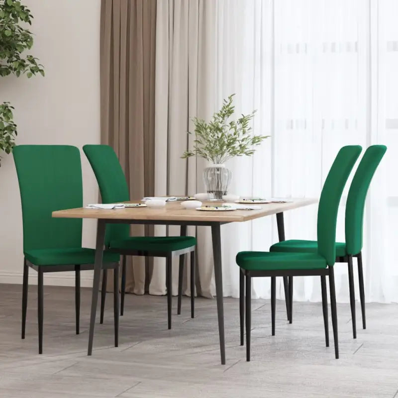 Eetkamerstoelen van zacht fluweel met elegant ontwerp - Donkergroen / 4 - Eetkamerstoelen