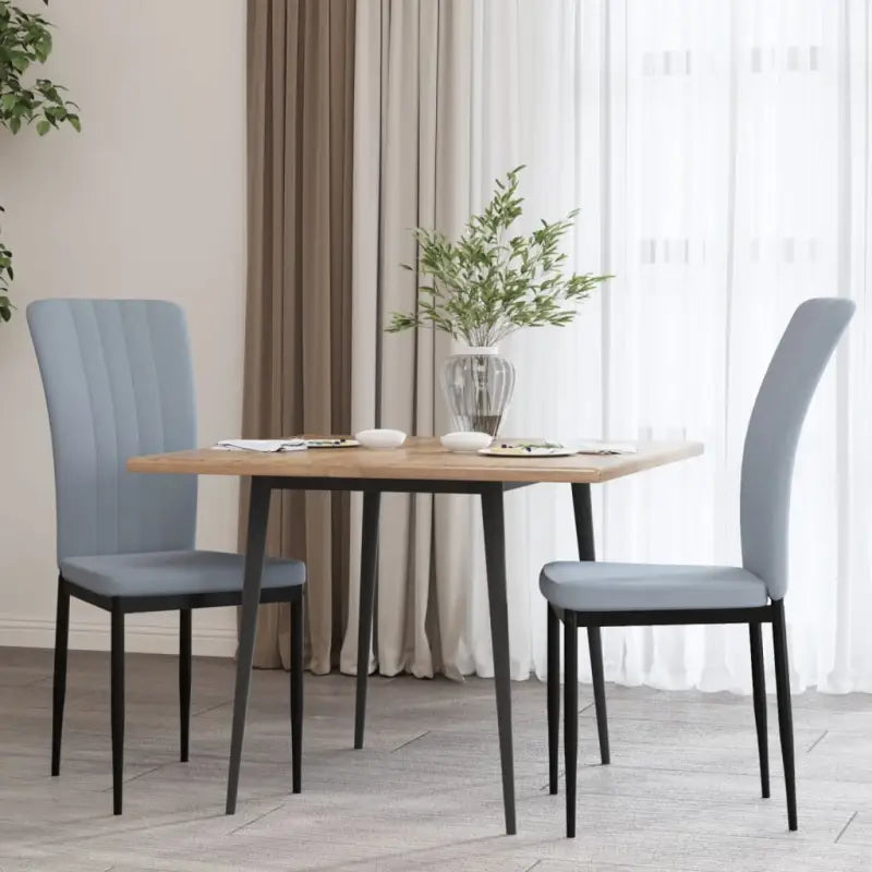 Eetkamerstoelen van zacht fluweel met elegant ontwerp - Lichtgrijs / 2 - Eetkamerstoelen