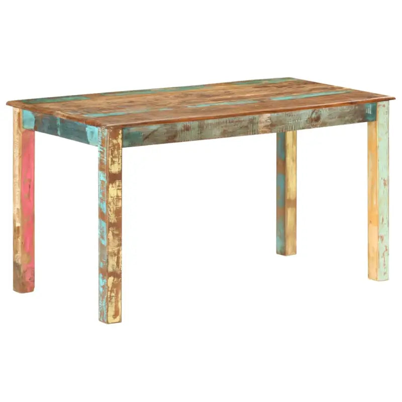 Eetnaafel in antieke stijl van massief gerecycled hout - 140 x 70 x 76 cm / 1 - Eettafels