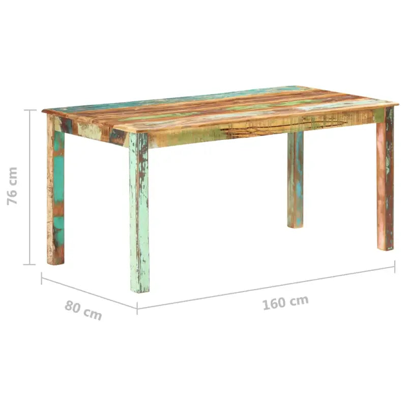 Eetnaafel in antieke stijl van massief gerecycled hout - Eettafels