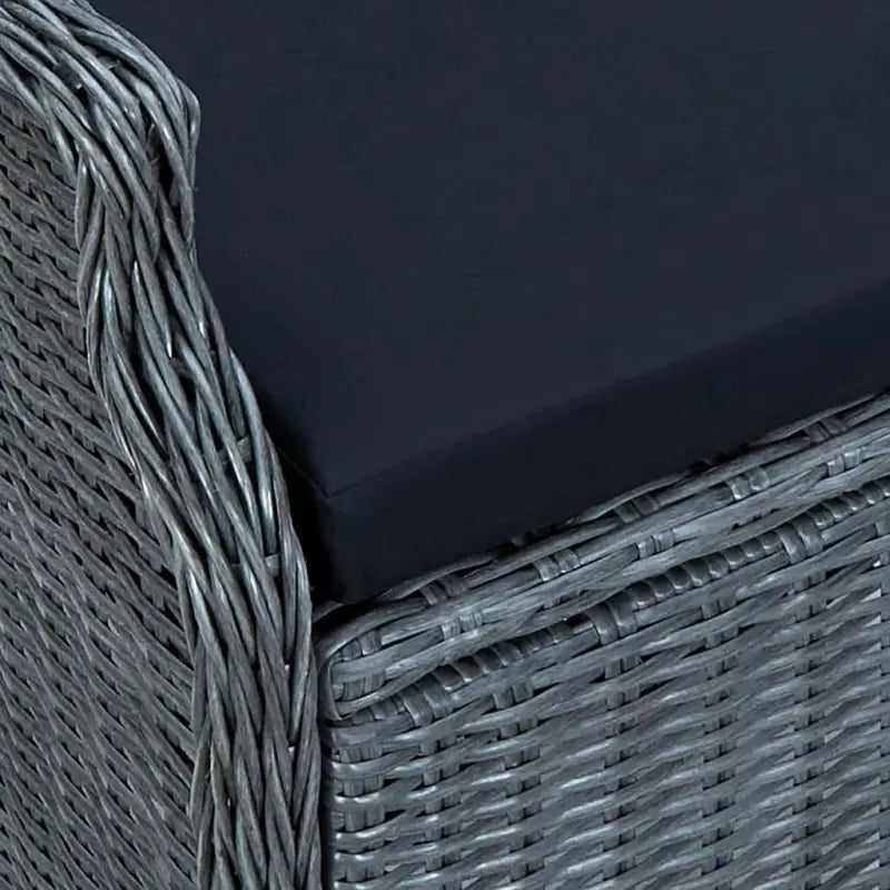 Eetset in poly rattan met comfortabele afmetingen stoelen voor buiten - Tuinsets