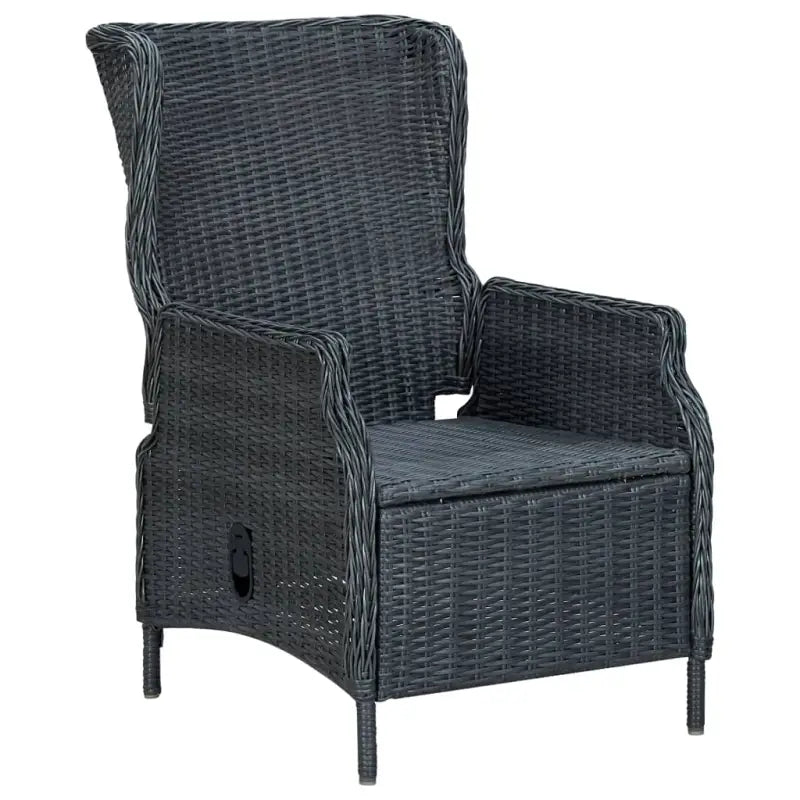 Eetset in poly rattan met comfortabele afmetingen stoelen voor buiten - Tuinsets