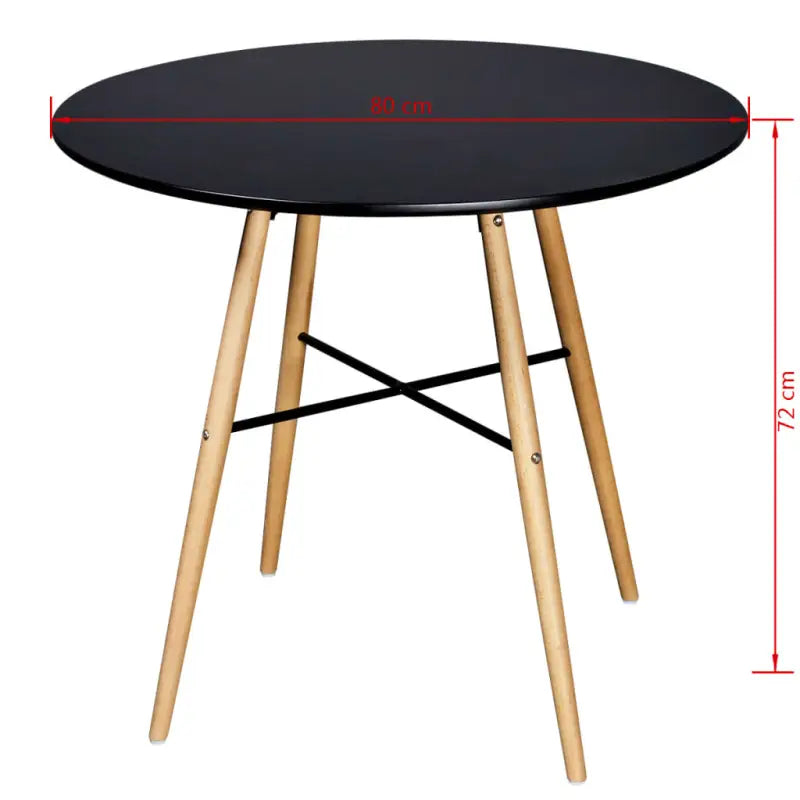 Eettafel met beukenhouten poten en een erg eenvoudige stijl - Zwart / 1 - Eettafels