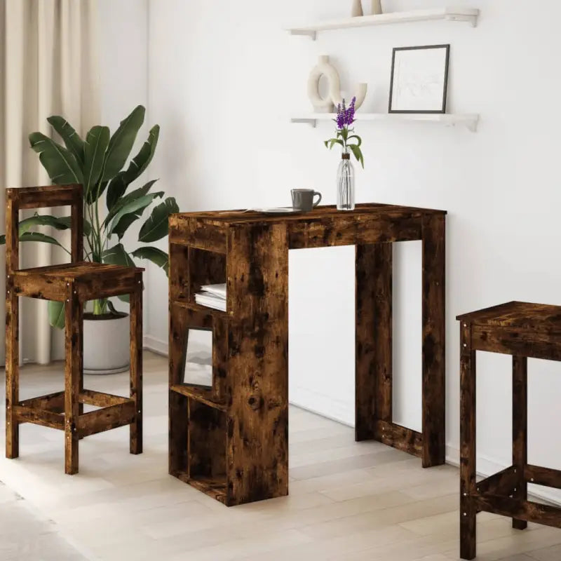 Eettafel van bewerkt hout in gerookt eiken voor stijl en duurzaamheid - Eettafels