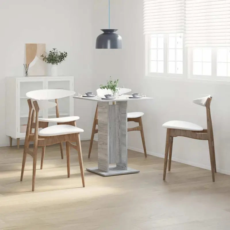 Eettafel van bewerkt hout in grijs Sonoma met eenvoudig schoon onderhoud - Eettafels
