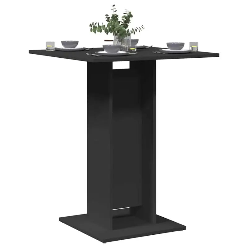 Eettafel van bewerkt hout in grijs Sonoma met eenvoudig schoon onderhoud - Zwart / 1 - Eettafels