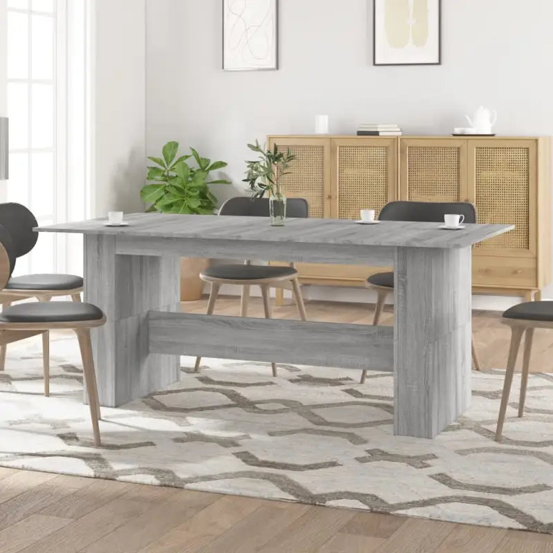 Eettafel van bewerkt hout in grijs Sonoma voor eenvoudig schoon en stijl - Grijs sonoma / 1 - Eettafels
