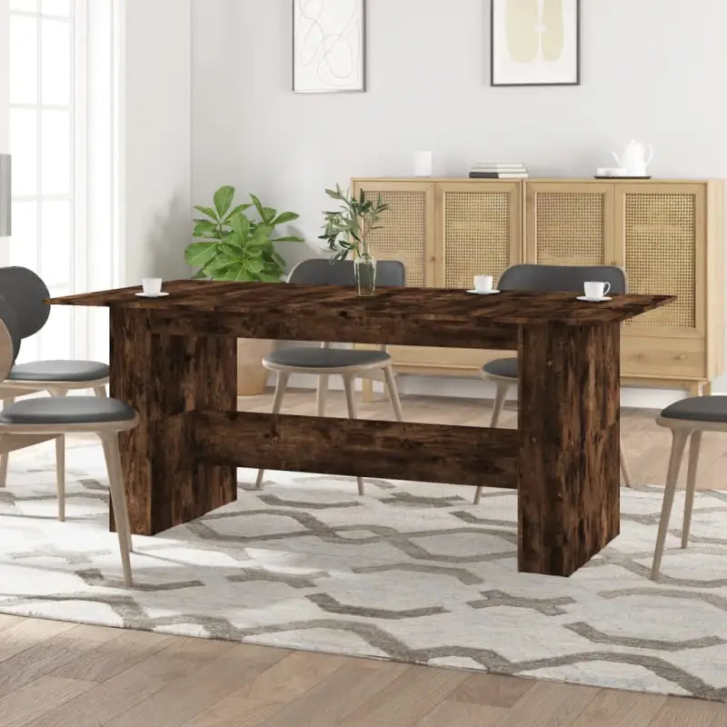 Eettafel van bewerkt hout in grijs Sonoma voor eenvoudig schoon en stijl - Gerookt eiken / 1 - Eettafels